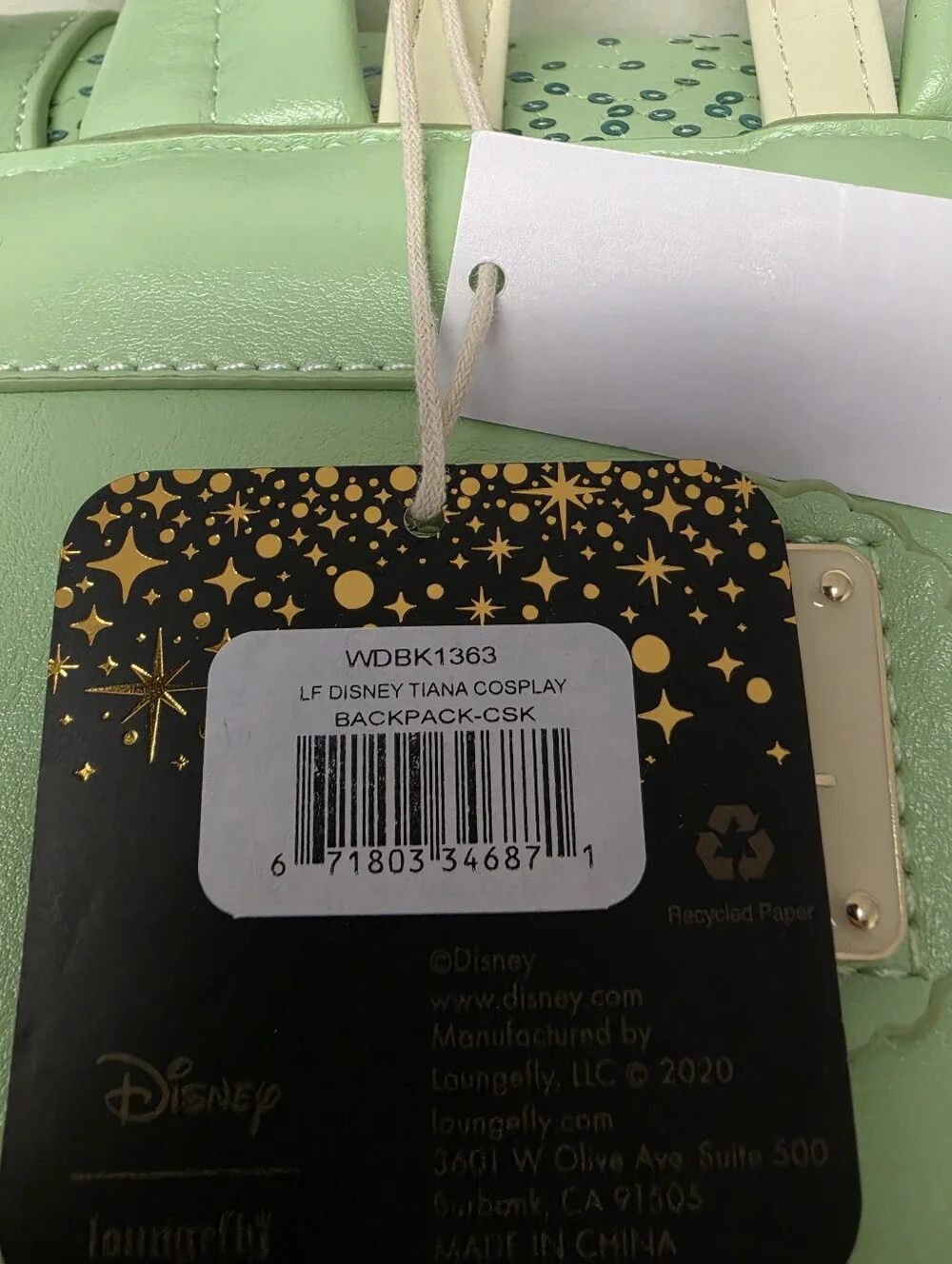 Loungefly Disney The Princess And The Frog Tiana Dress Cosplay Backpack